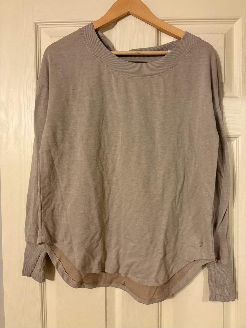 Balance Collection Oversized Taupe Crewneck Pullover